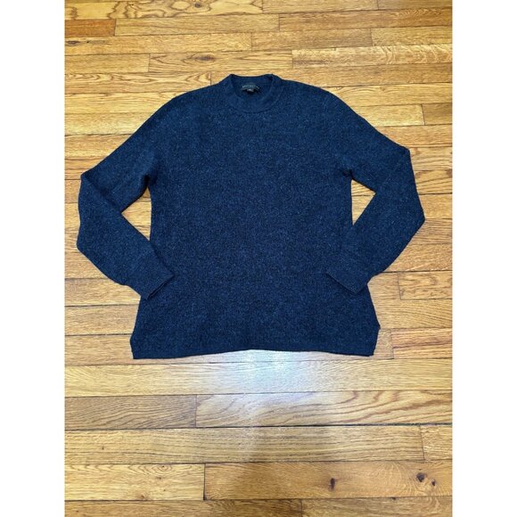 J. Crew Womens Destination Merino Wool Crewneck Sweater Sz Medium Blue Knit - Picture 1 of 7